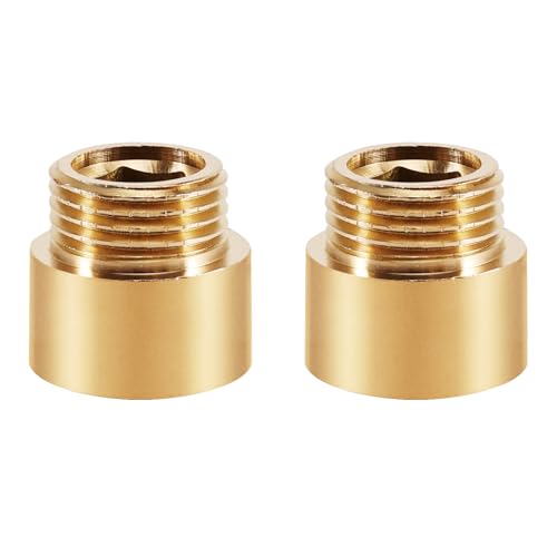 2 Stück Hahnverlängerung 1/2 Zoll x 15 mm, 1/2" IG x 1/2" AG Messing Verlängerung Fitting, Anschluß-Verlängerung, Gewindefitting für Heizung Installation und Leitungsinstallation Trinkwasser von Silkwish