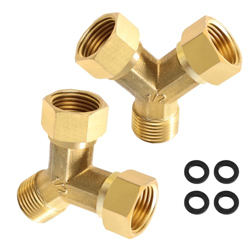 2 Stück Y-Verteiler aus Messing für den Einsatz in Haus & Garten, 2 Wege Y Verteiler für einen 1/2" IG Wasseranschluss, 1/2 Zoll Wasseranschluss Verteiler, Wasserverteiler 2 Stück Y-Verteiler aus Messing für den Einsatz in Haus & Garten, 2 Wege Y Verteiler für einen 1/2" IG Wasseranschluss, 1/2 Zoll Wasseranschluss Verteiler, Wasserverteiler von Silkwish