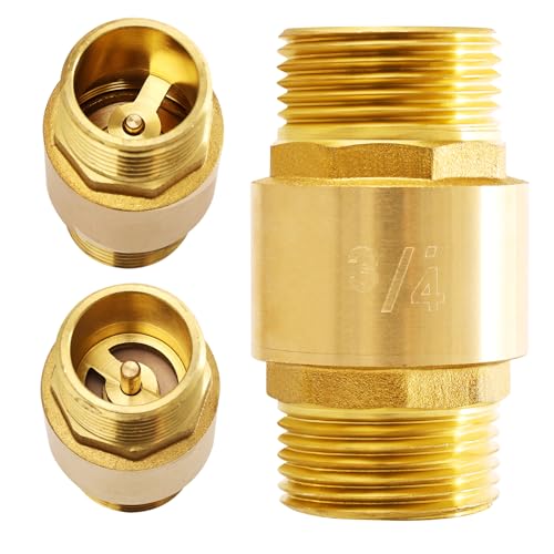 3/4 Zoll Messing Rückschlagventil mit Außengewinde, Rückflussverhinderer 3/4 Zoll AG zu AG, 3/4'' Rücklaufventil, Rostfrei und Wasserdicht für Pumpe, Garten, Waschmaschine, Fass 3/4 Zoll Messing Rückschlagventil mit Außengewinde, Rückflussverhinderer 3/4 Zoll AG zu AG, 3/4'' Rücklaufventil, Rostfrei und Wasserdicht für Pumpe, Garten, Waschmaschine, Fass von Silkwish