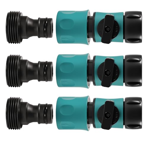 3 Stück Hydrogarden Absperrventil für Rohr Verbinden Schlauchverbinder mit Absperrventil Extender, 3/4" Schlauchkupplung für Rohr Schlauchventil Universal Ventil Schalter Schläuche Schlauchkupplung von Silkwish