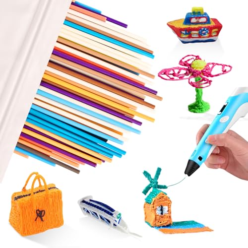 300 Stück 10 Farben 3D Doodler Pen Nachfüllungen für 3Doodler Start 3D Stift Filament Drucktemperatur PCL 2,5mm 3D Printing Stift Nachfüllpacks für 3doodlers Pen von Silkwish