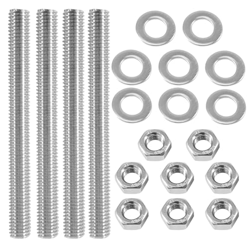 4 Stück Gewindestange Edelstahl M8 x 100 mm, M8 Gewindestab mit 8 Unterlegscheiben und Sechskantmutter, Vollgewindestange für Die Maschinen und Möbelherstellung 4 Stück Gewindestange Edelstahl M8 x 100 mm, M8 Gewindestab mit 8 Unterlegscheiben und Sechskantmutter, Vollgewindestange für Die Maschinen und Möbelherstellung von Silkwish