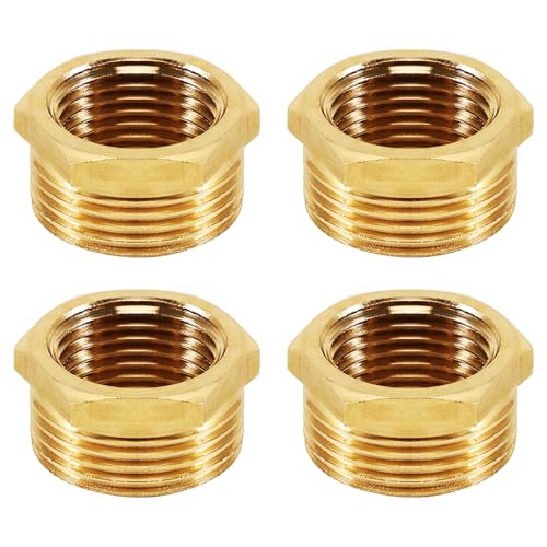 4 Stück Messing Reduzierstück 3/4" auf 1/2", Außengewinde auf Innengewinde Nippel, Reduzierstück aus Messing für Wasserleitungen (AG Ø 25mm x IG Ø 20mm) von Silkwish