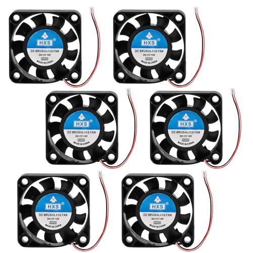 6 Stück Lüfter 40mm DC 12V, 4010 Leise Lüfter 40 x 40 x 10 mm mit Kabeln für DVR kleine Haushaltsgeräte und 3D-Drucker Ersatz Reparatur, Kühlkörperlüfter von Silkwish
