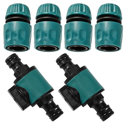 6 Stücke Gartenschlauch Kupplung Schlauchkupplung mit Regulierventil, Gartenschlauch Absperrhahn Wasserschlauch Verbinder für 1/2 Zoll Schlauch Wasserschläuche Anschlussteil von Silkwish