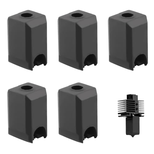 Bambu Lab P1/X1 Hotend Silikon-Abdeckung 5 Stück - Hotend Extruder Kompatibel mit Bambu Lab X1C, X1E, P1P, P1S - Hitzebeständig bis zu 300 °C, Stabilisiert Kühlung & Schutz für Bambu Lab Drucker von Silkwish