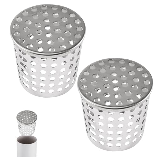 Edelstahlschutz Dachrinnen Laubschutz, Laubschutz Dachrinne, Fallrohrschutz, Regenrinnen Laubschutz, Reinigungswerkzeug für Flachdachablauf, Abflüsse und Fallrohre, Dachrinne Sieb (50-63mm) von Silkwish