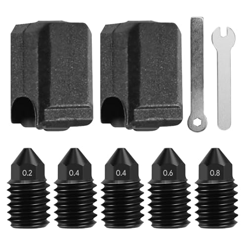 Gehärtete Stahldüsen für Bambulab A1/A1 0.2MM 0.4MM 0.6MM 0.8MM, mit Extra Silikon Abdeckung Socke, Extruder Hotend Hardened Steel Nozzles für Bambu Lab Mini 3D Drucker Düsen von Silkwish