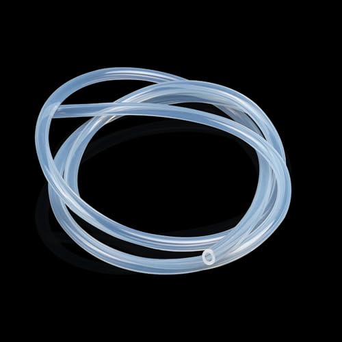 Silikonschlauch 1mm ID x 2mm OD 2 Meter, Transparent Lebensmitteltaugliche Schläuche, Flexibler Silikonkautschuk Schläuche für Haushalt, Luft Öl, Trinkwasser und Pumpenübertragung von Silkwish