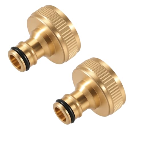 Silkwish 2X Messing Hahnverbinder 1 Zoll Innengewinde für Gardena Schlauchanschlüsse - IG 1" Schnellkupplung Kompatibel mit Gardena Stecksystem (Adapter Wasserhahn Gartenschlauch) von Silkwish