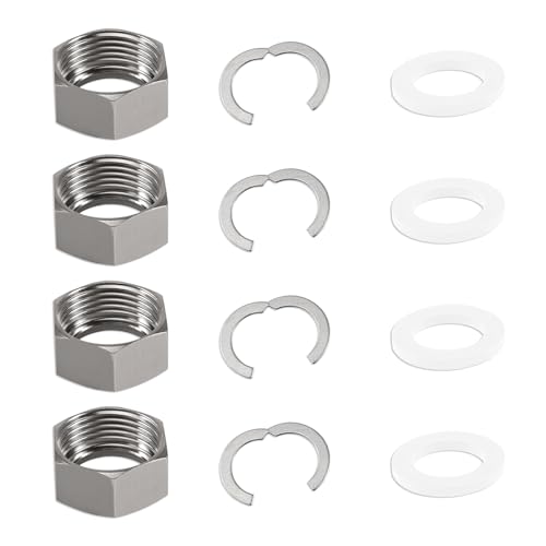 Silkwish 4 Stück Anschluss Set 1 Zoll Edelstahlwellrohr Verschraubung für Solarleitung und Sanitär | Inkl. 4 Verschraubungskappe für Wellrohr + 4 Clips + 4 Dichtungen Silkwish 4 Stück Anschluss Set 1 Zoll Edelstahlwellrohr Verschraubung für Solarleitung und Sanitär | Inkl. 4 Verschraubungskappe für Wellrohr + 4 Clips + 4 Dichtungen von Silkwish