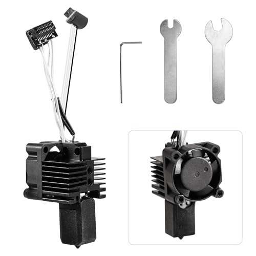 Silkwish Hardened Steel Hotend Kit with Lüfter für Bambu Lab P1P/P1S Drucker - Inkl Vollmetall-Hotend mit gehärteter Stahldüse (0,4mm), Schraubenschlüssel, Allen-Schlüssel | 550°C Hitzeleistung von Silkwish