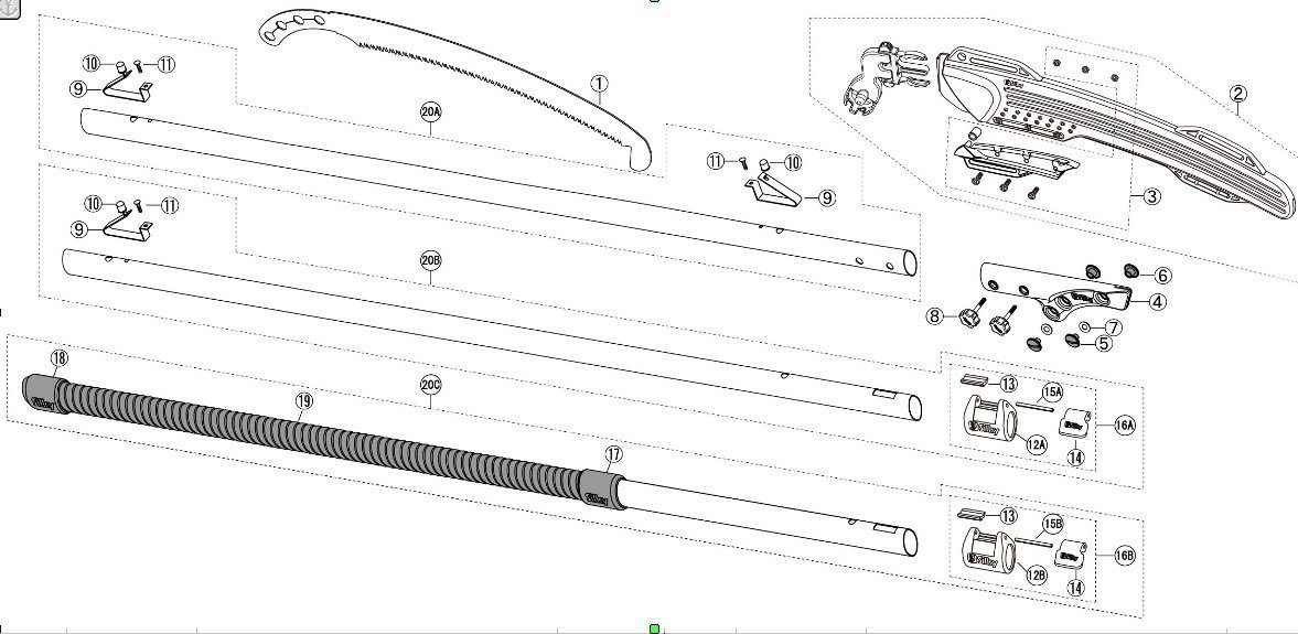 Silky Sägeblatt Silky Ersatzblatt Forester 380 mm, 7,5 ZpZ von Silky