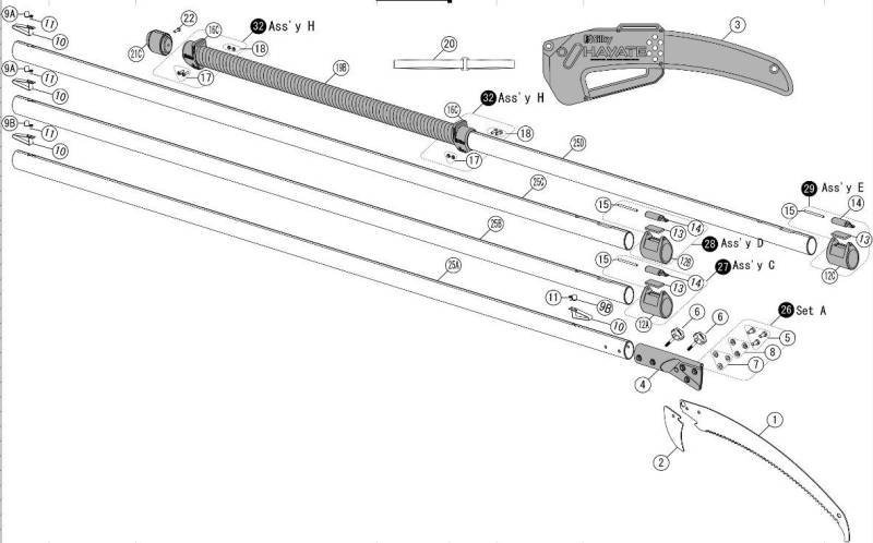 Silky Sägeblatt Silky Ersatzblatt Hayate 420 mm, 6,5 ZpZ von Silky