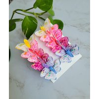 12 - 1, 5" Pastell Feder Schmetterlinge Künstliche Scrapbooking-Kuchen Topper Floral Akzent-Kostüme- Hochzeiten, Halloween von SilkyBlossom