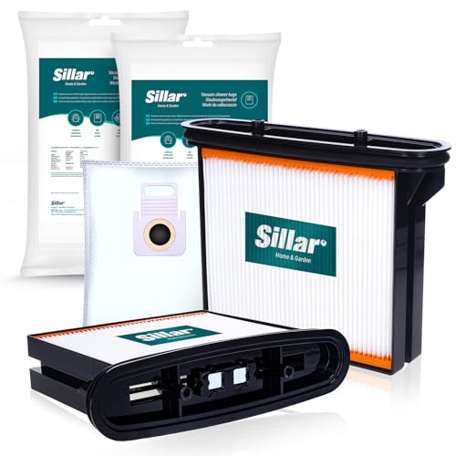 Sillar 10x Staubsaugerbeutel und Filter Kompatibel mit Staubsauger BOSCH GAS 25, STARMIX & mehr | Kunststoff-Taschen für Maximale Leistung | Ersatzset von Sillar