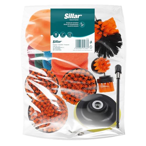 Sillar 17-Teiliges Bürstenaufsatz-Set für Bohrmaschine – Nylon-Reinigungsbürsten für Felgen, Polster, Auto, Küche, Fliesen – Akkuschrauber-Bürsten für Gründliche Reinigung Sillar 17-Teiliges Bürstenaufsatz-Set für Bohrmaschine – Nylon-Reinigungsbürsten für Felgen, Polster, Auto, Küche, Fliesen – Akkuschrauber-Bürsten für Gründliche Reinigung von Sillar