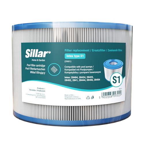 Sillar 3 Stück Filter S1 Whirlpool Intex – Intex Pure Spa Filter, Whirlpool Filterkartusche, Poolfilter Intex, Intex Whirlpool Zubehör, Lazy Spa Whirlpool Filter, Kartuschenfilter von Sillar