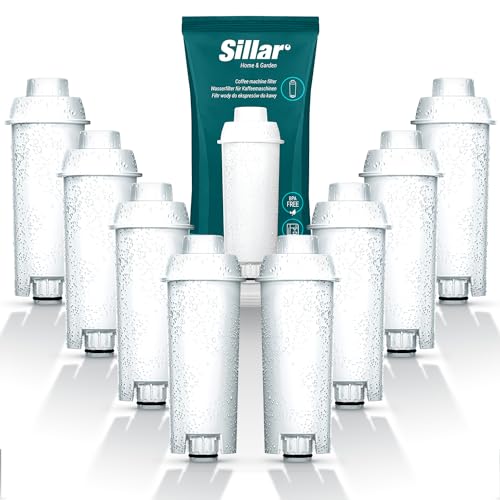 Sillar 8 Pack Wasserfilter für Delonghi Kaffeemaschinen DLSC002, SER3017 & 5513292811 - Kompatibel mit ECAM, ESAM, ETAM Serie | Passt zu Dinamica, PimaDonna | Erhöht die Lebensdauer des Gerätes von Sillar