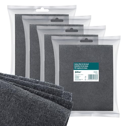 Sillar Aktivkohlefilter Dunstabzugshaube | 4er Pack | Kohlefilter für Dunstabzug Filter Abzugshaube | Aktivkohle Filtermatte zuschneidbar 57x47 cm Sillar Aktivkohlefilter Dunstabzugshaube | 4er Pack | Kohlefilter für Dunstabzug Filter Abzugshaube | Aktivkohle Filtermatte zuschneidbar 57x47 cm von Sillar