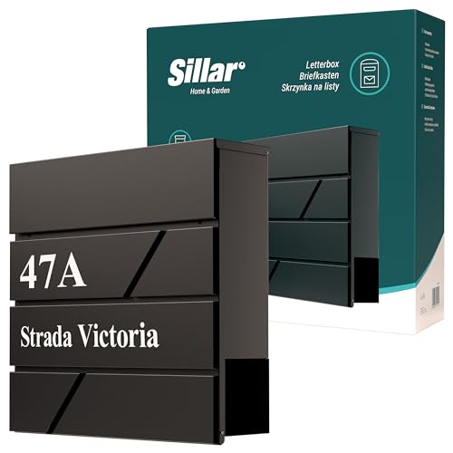Sillar Briefkasten Wandbriefkasten, mit Schloss | Postkasten personalisiert mit Straße Hausnummer | verzinktem Stahl, beständig gegen Witterungseinflüsse | 10,5x37x37 cm | 2 Schlüssel, A4-Format Sillar Briefkasten Wandbriefkasten, mit Schloss | Postkasten personalisiert mit Straße Hausnummer | verzinktem Stahl, beständig gegen Witterungseinflüsse | 10,5x37x37 cm | 2 Schlüssel, A4-Format von Sillar