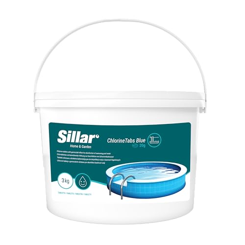 Sillar Chlortabletten 1x20g – Multifunktionale Pooltabletten für Desinfektion Algenverhütung Flockung Kalkvermeidung & Chlorstabilisierung - Blaue, 3kg von Sillar