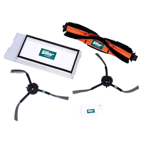 Sillar Ersatzteil‑Set für Roidmi EVE Plus Saugroboter – 1 Hauptbürste, 1 HEPA‑Filter, 2 Seitenbürsten + Reinigungs‑Kamm von Sillar