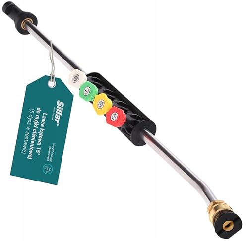Sillar Hochdruckreiniger Lanze Mit 5 Einstellbar Spritzdüsen Für Hochdruckreiniger | Mehrfarbige Düsen 1/4" Schnellkupplung und Hochdruckreiniger Pistole auf Bayonet, kompatibel mit KÄRCHER K2-K7 Sillar Hochdruckreiniger Lanze Mit 5 Einstellbar Spritzdüsen Für Hochdruckreiniger | Mehrfarbige Düsen 1/4" Schnellkupplung und Hochdruckreiniger Pistole auf Bayonet, kompatibel mit KÄRCHER K2-K7 von Sillar
