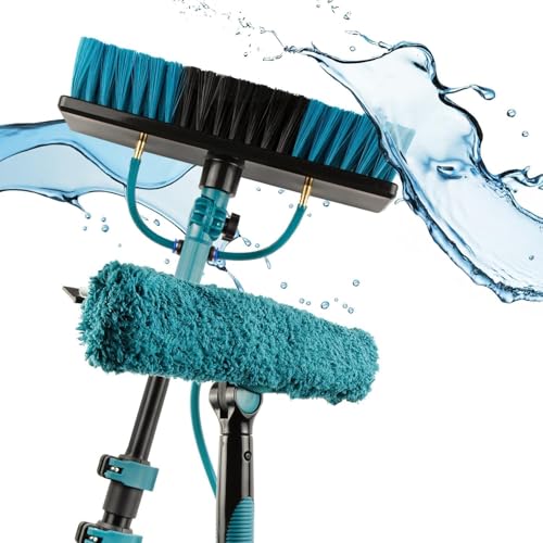 Sillar Waschbürste mit Teleskopstiel 2 Meter ausziehbar | Teleskop Waschbürste | PV Anlage Reinigung | Wintergarten Reinigungsset | Photovoltaik | Wasserbesen mit Teleskopstiel | Teleskopstange von Sillar