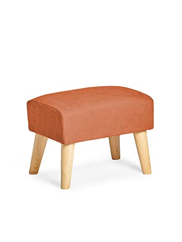Sillonea - Moderner Bettbezug mit Holzbeinen in Naturfarbe, Fußstütze im nordischen Stil zur Begleitung Ihres Sessels. 48 x 33 x 36 cm aus schmutzabweisendem Stoff in Orange Sillonea - Moderner Bettbezug mit Holzbeinen in Naturfarbe, Fußstütze im nordischen Stil zur Begleitung Ihres Sessels. 48 x 33 x 36 cm aus schmutzabweisendem Stoff in Orange von Sillonea