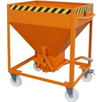 Bauer® Silobehälter, mit Scherenverschluss + Rollen, lackiert, Volumen 0,375 m³, RAL 2000 gelborange von Bauer®