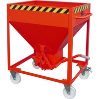 Bauer® Silobehälter, mit Scherenverschluss + Rollen, lackiert, Volumen 0,375 m³, RAL 3000 feuerrot von Bauer®