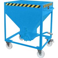Bauer® Silobehälter, mit Scherenverschluss + Rollen, lackiert, Volumen 0,375 m³, RAL 5012 lichtblau von Bauer®