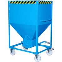 Bauer® Silobehälter, mit Scherenverschluss + Rollen, lackiert, Volumen 0,6 m³, RAL 5012 lichtblau von Bauer®