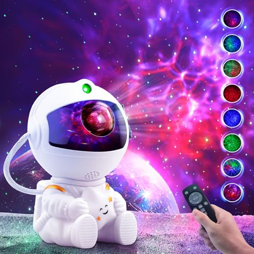 Astronauten Sternenhimmel Projektor, Erwachsene Nachtlicht Sterne Projektor LED Astronaut Lampe Galaxy Projektor für Schlafzimmer, Spielzimmer, Zuhause, Party mit Timer und Fernbedienung Weiß von Silom