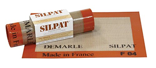 Silpat AE275200-01 Gr Premium Antihaft-Silikon-Backmatte, Toaster-Ofen-Größe, 21,8 x 26,4 cm, Orange von Silpat