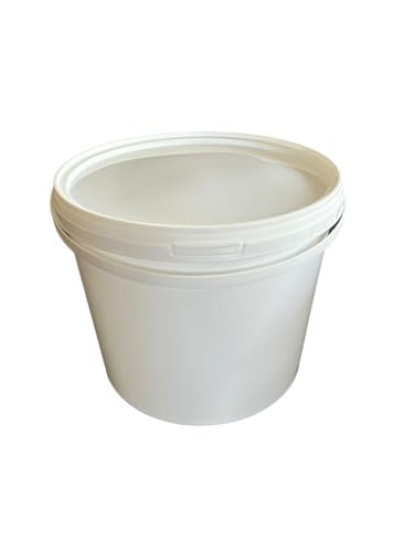 1 x 3 Liter Eimer mit Deckel weiß, stapelbarerer Milch-/Vorratseimer, Honigeimer Kunststoffeimer mit Lebensmittelfreigabe, Lebensmittelechte Behälter, Leereimer für Mehl, Wassereimer, 1 Stück von Silplast