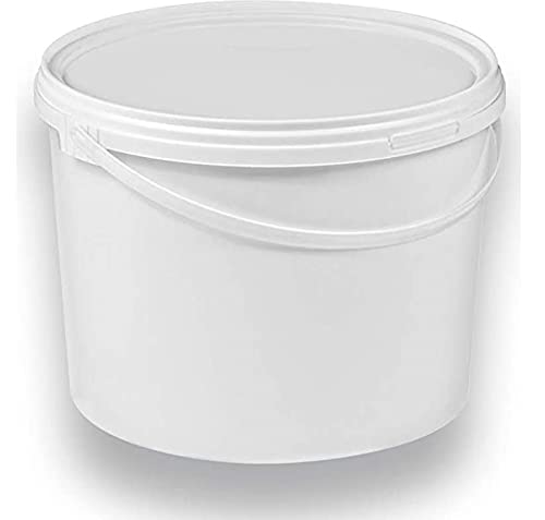 Silplast 1 x 10 Liter Eimer mit Deckel weiß 1 Stück, stapelbarerer Milch-/Vorratseimer, Honigeimer Kunststoffeimer Lebensmittelfreigabe, Lebensmittelechte Behälter, Leereimer für Mehl, Wassereimer von Silplast