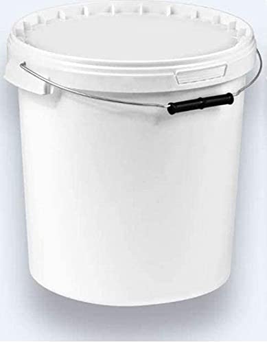 Silplast 1 x 20 Liter Eimer mit Deckel weiß 1 Stück, stapelbarerer Milch-/Vorratseimer, Honigeimer Kunststoffeimer Lebensmittelfreigabe, Lebensmittelechte Behälter, Leereimer für Mehl, Wassereimer von Silplast