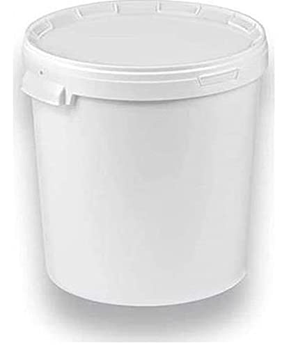 Silplast 1 x 30 Liter Eimer mit Deckel weiß 1 Stück, stapelbarerer Milch-/Vorratseimer, Honigeimer Kunststoffeimer Lebensmittelfreigabe, Lebensmittelechte Behälter, Leereimer für Mehl, Wassereimer von Silplast