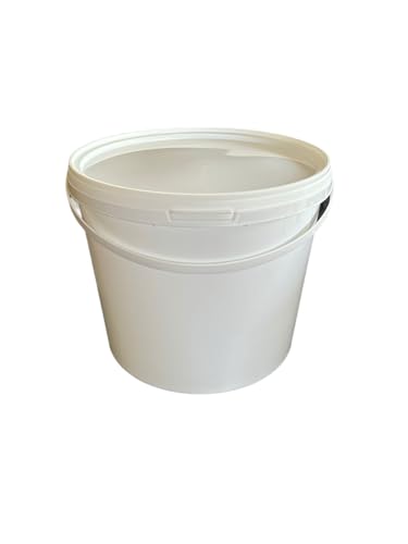 Silplast 1 x 5 Liter Eimer mit Deckel weiß 1 Stück, stapelbarerer Milch-/Vorratseimer, Honigeimer Kunststoffeimer Lebensmittelfreigabe, Lebensmittelechte Behälter, Leereimer für Mehl, Wassereimer von Silplast
