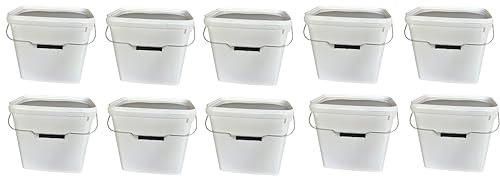 Silplast 10x 10 Liter Eimer rechteckig mit Deckel weiß 10 Stück stapelbarer Milch-/Vorratseimer mit Metallgriff Honigeimer Kunststoffeimer Lebensmittelfreigabe Behälter Leereimer Wassereimer Silplast 10x 10 Liter Eimer rechteckig mit Deckel weiß 10 Stück stapelbarer Milch-/Vorratseimer mit Metallgriff Honigeimer Kunststoffeimer Lebensmittelfreigabe Behälter Leereimer Wassereimer von Silplast