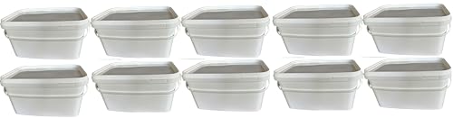 Silplast 10x 5 Liter Eimer rechteckig mit Deckel weiß 10 Stück stapelbarer Milch-/Vorratseimer mit Kunststoffgriff Honigeimer Kunststoffeimer Lebensmittelfreigabe Behälter Leereimer Wassereimer Silplast 10x 5 Liter Eimer rechteckig mit Deckel weiß 10 Stück stapelbarer Milch-/Vorratseimer mit Kunststoffgriff Honigeimer Kunststoffeimer Lebensmittelfreigabe Behälter Leereimer Wassereimer von Silplast