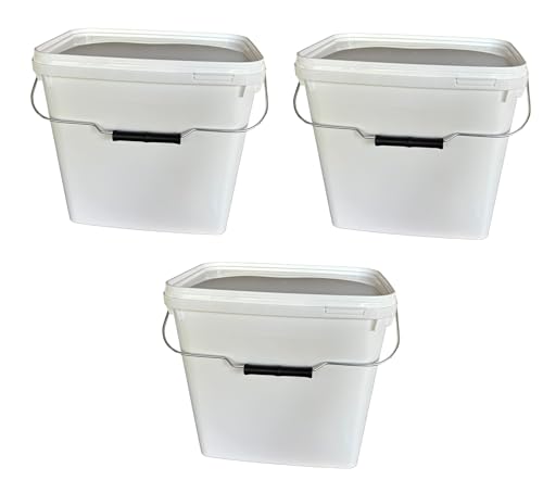 Silplast 3X 10 Liter Eimer rechteckig mit Deckel weiß 3 Stück stapelbarer Milch-/Vorratseimer mit Metallgriff Honigeimer Kunststoffeimer Lebensmittelfreigabe Behälter Leereimer Wassereimer Silplast 3X 10 Liter Eimer rechteckig mit Deckel weiß 3 Stück stapelbarer Milch-/Vorratseimer mit Metallgriff Honigeimer Kunststoffeimer Lebensmittelfreigabe Behälter Leereimer Wassereimer von Silplast