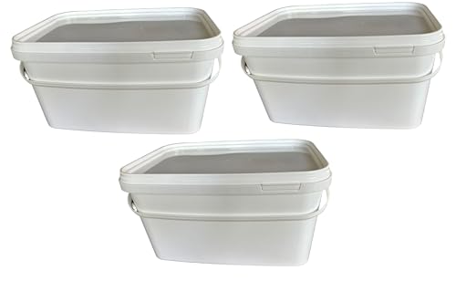 Silplast 3X 3 Liter Eimer rechteckig mit Deckel weiß 3 Stück stapelbarer Milch-/Vorratseimer mit Kunststoffgriff Honigeimer Kunststoffeimer Lebensmittelfreigabe Behälter Leereimer Wassereimer Silplast 3X 3 Liter Eimer rechteckig mit Deckel weiß 3 Stück stapelbarer Milch-/Vorratseimer mit Kunststoffgriff Honigeimer Kunststoffeimer Lebensmittelfreigabe Behälter Leereimer Wassereimer von Silplast