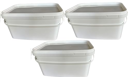 Silplast 3X 5 Liter Eimer rechteckig mit Deckel weiß 3 Stück stapelbarer Milch-/Vorratseimer mit Kunststoffgriff Honigeimer Kunststoffeimer Lebensmittelfreigabe Behälter Leereimer Wassereimer Silplast 3X 5 Liter Eimer rechteckig mit Deckel weiß 3 Stück stapelbarer Milch-/Vorratseimer mit Kunststoffgriff Honigeimer Kunststoffeimer Lebensmittelfreigabe Behälter Leereimer Wassereimer von Silplast
