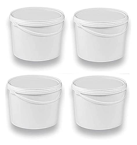 Silplast 4 x 5 Liter Eimer mit Deckel weiß 4 Stück, stapelbarerer Milch-/Vorratseimer, Honigeimer Kunststoffeimer Lebensmittelfreigabe, Lebensmittelechte Behälter, Leereimer für Mehl, Wassereimer Silplast 4 x 5 Liter Eimer mit Deckel weiß 4 Stück, stapelbarerer Milch-/Vorratseimer, Honigeimer Kunststoffeimer Lebensmittelfreigabe, Lebensmittelechte Behälter, Leereimer für Mehl, Wassereimer von Silplast