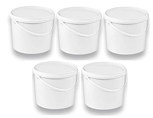 Silplast 5 x 10 Liter Eimer mit Deckel weiß 5 Stück, stapelbarerer Milch-/Vorratseimer, Honigeimer Kunststoffeimer Lebensmittelfreigabe, Lebensmittelechte Behälter, Leereimer für Mehl, Wassereimer Silplast 5 x 10 Liter Eimer mit Deckel weiß 5 Stück, stapelbarerer Milch-/Vorratseimer, Honigeimer Kunststoffeimer Lebensmittelfreigabe, Lebensmittelechte Behälter, Leereimer für Mehl, Wassereimer von Silplast