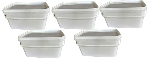 Silplast 5X 3 Liter Eimer rechteckig mit Deckel weiß 5 Stück stapelbarer Milch-/Vorratseimer mit Kunststoffgriff Honigeimer Kunststoffeimer Lebensmittelfreigabe Behälter Leereimer Wassereimer Silplast 5X 3 Liter Eimer rechteckig mit Deckel weiß 5 Stück stapelbarer Milch-/Vorratseimer mit Kunststoffgriff Honigeimer Kunststoffeimer Lebensmittelfreigabe Behälter Leereimer Wassereimer von Silplast