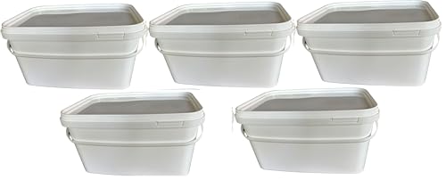 Silplast 5X 5 Liter Eimer rechteckig mit Deckel weiß 5 Stück stapelbarer Milch-/Vorratseimer mit Kunststoffgriff Honigeimer Kunststoffeimer Lebensmittelfreigabe Behälter Leereimer Wassereimer Silplast 5X 5 Liter Eimer rechteckig mit Deckel weiß 5 Stück stapelbarer Milch-/Vorratseimer mit Kunststoffgriff Honigeimer Kunststoffeimer Lebensmittelfreigabe Behälter Leereimer Wassereimer von Silplast
